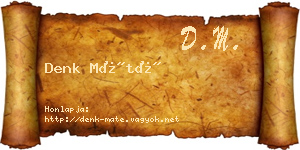 Denk Máté névjegykártya